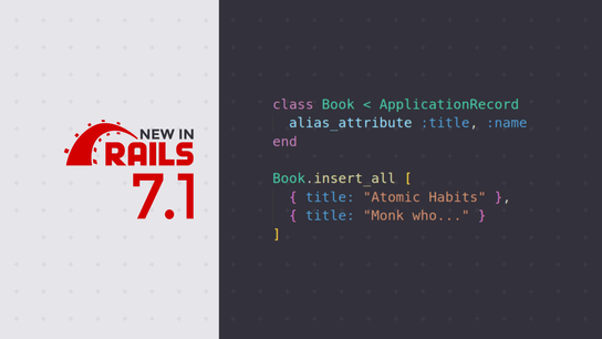 Rails 7.1 allows using aliased attributes with insert_all and upsert_all